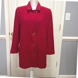 Forecaster Red Wool Coat Women's 10 Elegant Minimalist Quiet Luxury Outerwear